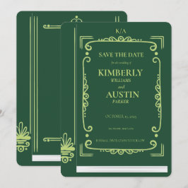 Invitación Portada de libro vintage | Tema de libro para guar