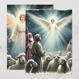 Invitación Portada de Natividad de Ángel y Pastores Imprimibl
