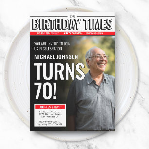 Invitación Portada de periódico personalizada moderna con fot