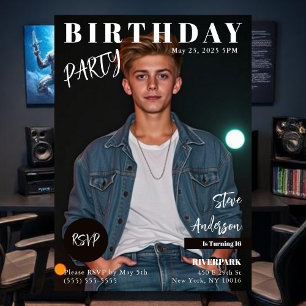 Invitación Portada de revista adolescente Cumpleaños