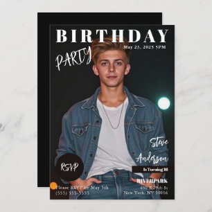Invitación Portada de revista adolescente Cumpleaños