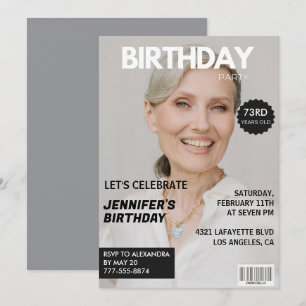 Invitación Portada de revista con estilo fotográfico para su