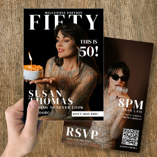 Invitación Portada de revista de cumpleaños de fotos personal