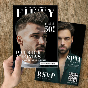 Invitación Portada de revista de cumpleaños personalizada par
