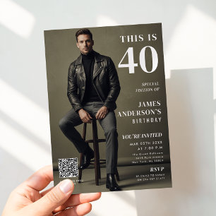 Invitación Portada de revista de foto de cumpleaños moderna t