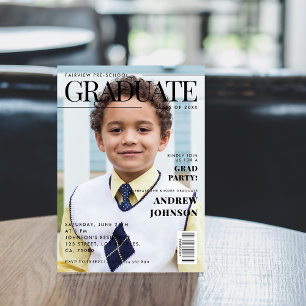 Invitación Portada de Revista de Graduación de Kinder Preesco