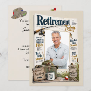 Invitación Portada de revista de jubilación con foto personal