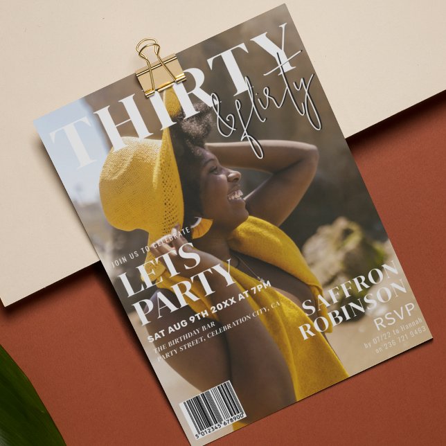 Invitación Portada de revista de moda | 30.º Fiesta de cumple (Subido por el creador)
