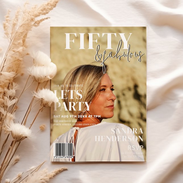 Invitación Portada de revista de moda | Fiesta de cumpleaños  (Subido por el creador)