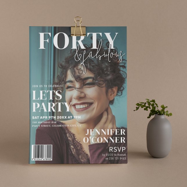 Invitación Portada de revista de moda | Fiesta de cumpleaños  (Subido por el creador)