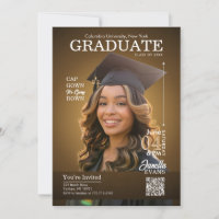 Portada de Revista Graduación Gorro Toga Dorado