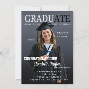 Invitación Portada de Revista GraduATE Fiesta de Graduación