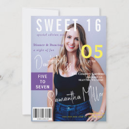 Invitación Portada de revista moderna 2 fotos dulces 16