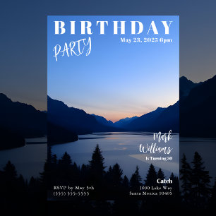 Invitación Portada de revista paisaje cumpleaños