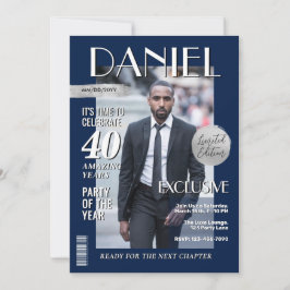 Invitación Portada de revista personalizada moderna de cumple