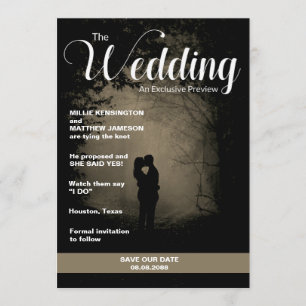 Invitación Portada de Revista   Salva la Fecha de la Boda