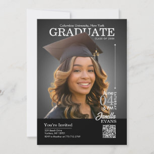 Invitación Portada de revista Toga de graduación hacia abajo
