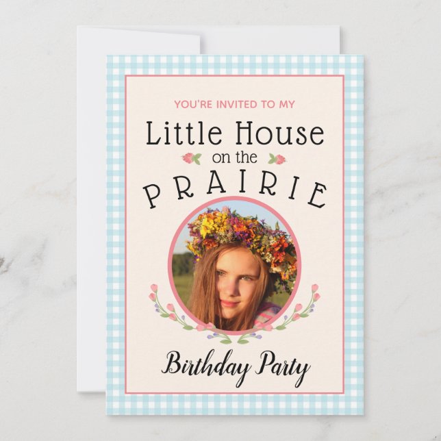 Invitación Portada del libro Chica Prairie cumpleaños (Anverso)