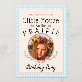 Invitación Portada del libro Chica Prairie cumpleaños
