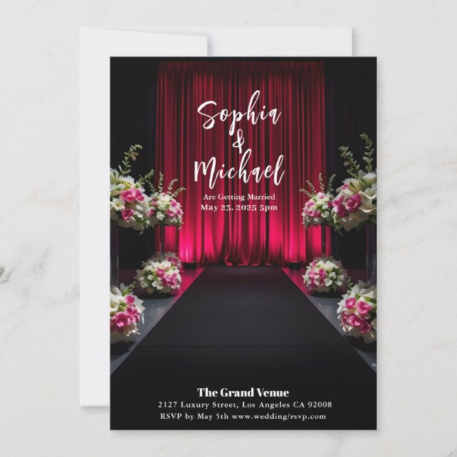 Invitación Portada floral de la revista boda (Anverso)