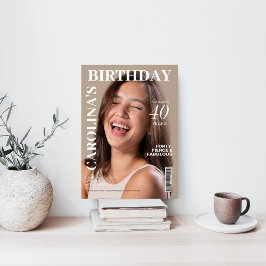 Invitación Portada única de la revista 40.º fiesta de cumplea