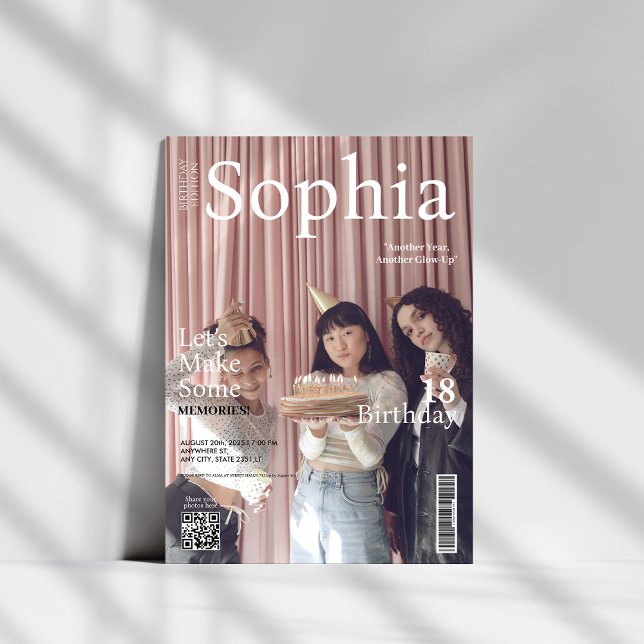 Invitación Portada única de la revista código qr 18º cumpleañ (Subido por el creador)