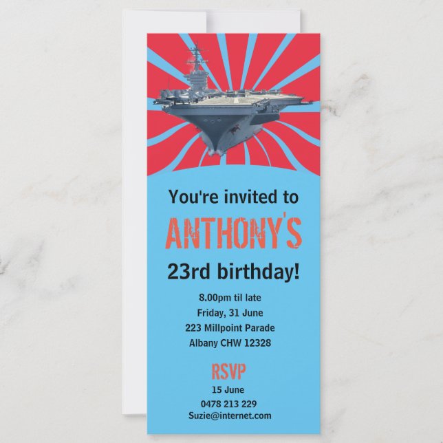 Invitación Portadora de aeronaves (Anverso)