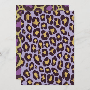 Invitación Portafolios de guepardo de morado y oro imprimible