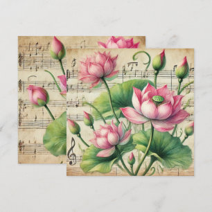 Invitación Portafolios de Loto Rosa y Verde Imprimible