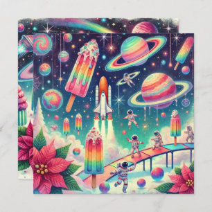 Invitación Portafolios de Poinsettia Cosmica Imprimible