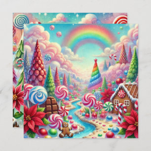 Invitación Portafolios de Poinsettia de Candyland