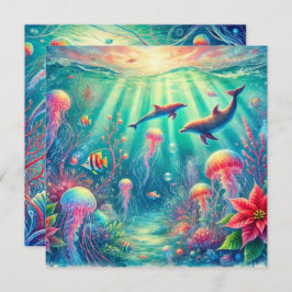 Invitación Portafolios de Poinsettia del océano