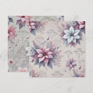 Invitación Portafolios de poinsettia en rosa y lavanda imprim