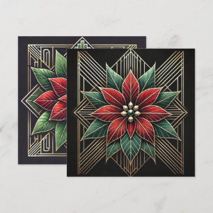 Invitación Portafolios de poinsettia tipo retro