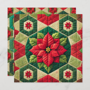 Invitación Portafolios Hexagon Imprimible Poinsettia Scrapboo