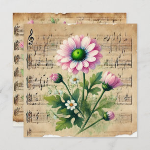 Invitación Portafolios impresos de color rosa y verde