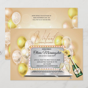 Invitación Portátil de celebración de la ducha de novia virtu