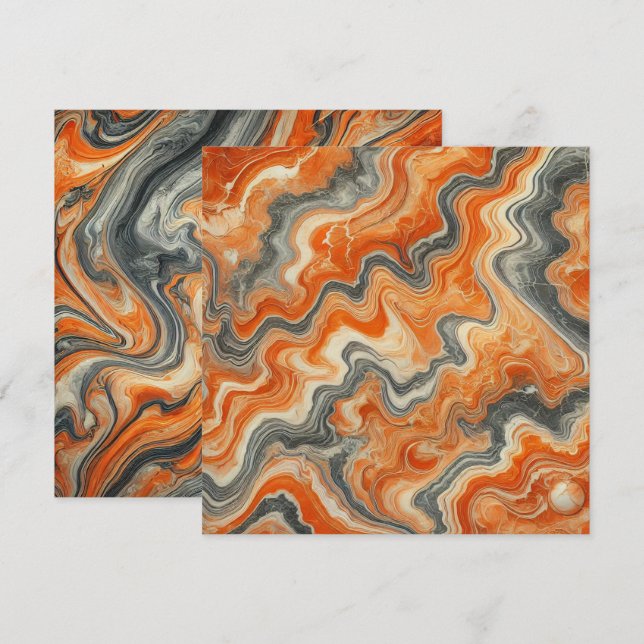 Invitación Portátil impreso de calabaza de calabaza de mármol (Anverso / Reverso)