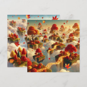 Invitación Portátil Imprimible Whimsical Otoño Flotante Isle 