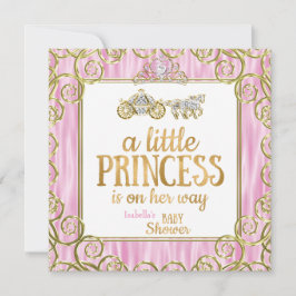 Invitación Porte rosado Baby Shower Princess Tiara