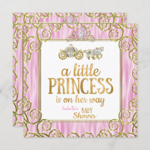 Invitación Porte rosado Baby Shower Princess Tiara