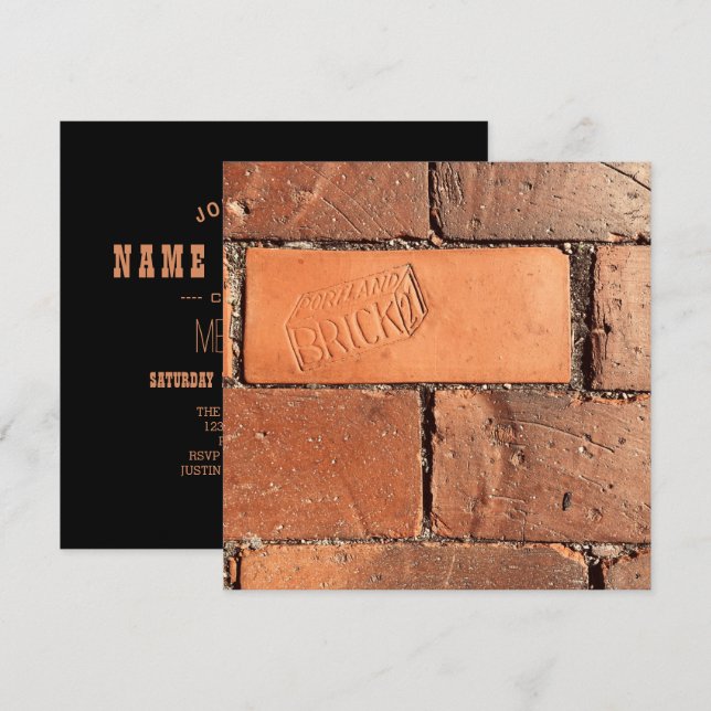 Invitación portland brick sidewalk (Anverso / Reverso)