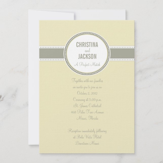 Invitación Portland Invite:Vainilla (Anverso)