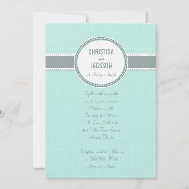 Invitación Portland Invite:Verde azulado (Anverso)