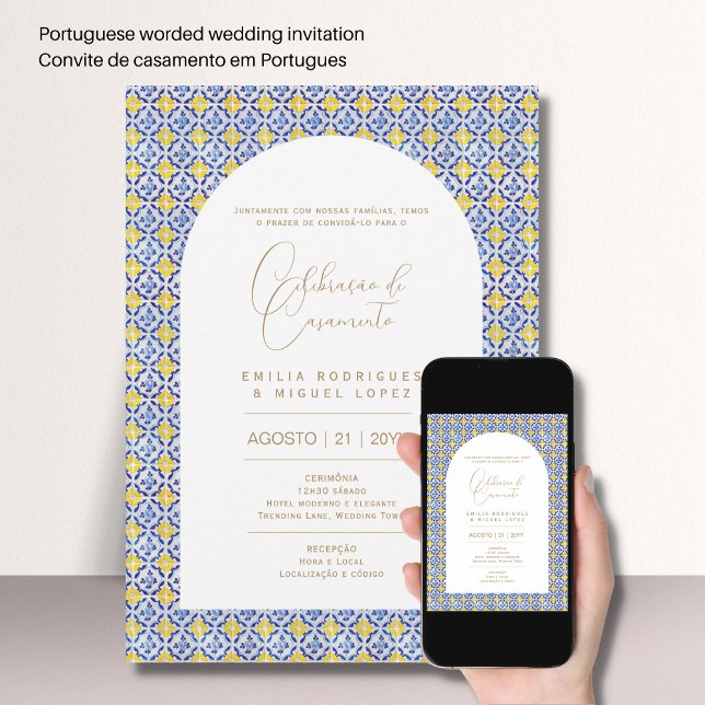Invitación Portuguso | Casamento Floral Folkart Rústico (Subido por el creador)