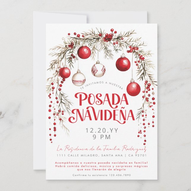 Invitación Posada Navideña Español (Anverso)