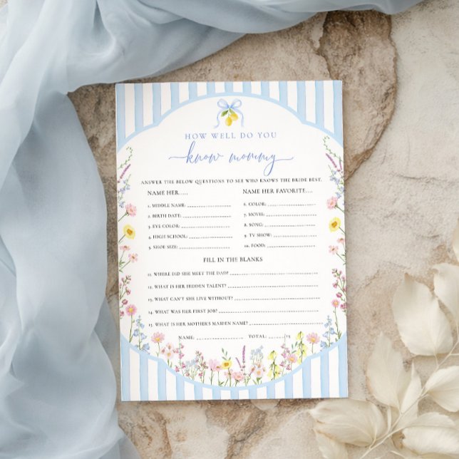 Invitación Posey How Well Do You Know Mommy Game (Subido por el creador)