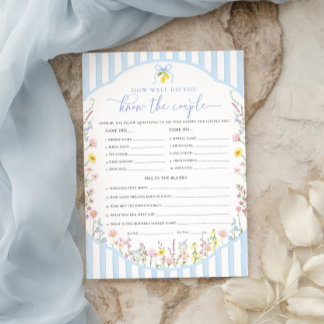 Invitación Posey How Well Do You Know The Couple Game