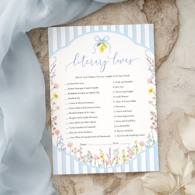 Invitación Posey Literary Loves Game (Subido por el creador)