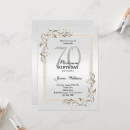 Invitación Posh 70 Aniversario Platinum